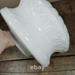 Vintage Milk Glass Hanging Lamp Light Shade Ceiling White Globe Ornate