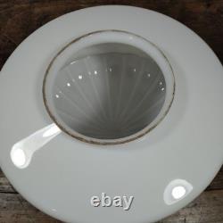Vintage Milk Glass Hanging Lamp Light Shade Ceiling White Globe Ornate