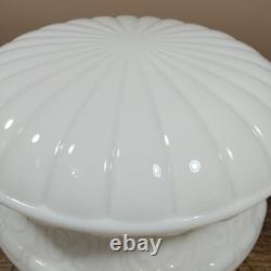 Vintage Milk Glass Hanging Lamp Light Shade Ceiling White Globe Ornate