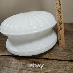 Vintage Milk Glass Hanging Lamp Light Shade Ceiling White Globe Ornate