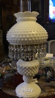 Vintage Milk Glass Hobnail Lamp