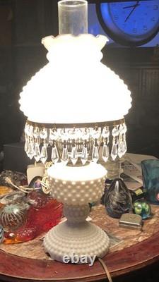 Vintage Milk Glass Hobnail Lamp