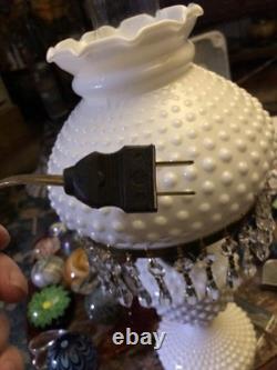 Vintage Milk Glass Hobnail Lamp