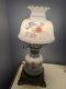 Vintage Milk Glass Hurricane Parlor Desk Lamp