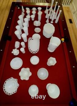 Vintage Milk Glass Lot-60+Pcs-Plates, Cups, Bowls, Vases & More! -HUGE Collection
