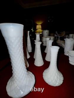 Vintage Milk Glass Lot-60+Pcs-Plates, Cups, Bowls, Vases & More! -HUGE Collection