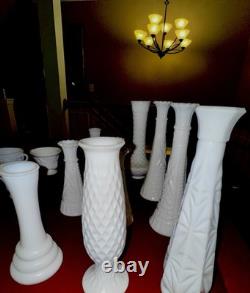 Vintage Milk Glass Lot-60+Pcs-Plates, Cups, Bowls, Vases & More! -HUGE Collection