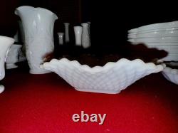 Vintage Milk Glass Lot-60+Pcs-Plates, Cups, Bowls, Vases & More! -HUGE Collection
