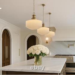 Vintage Milk Glass Pendant Light Antique 13.8 Chandelier with E26 Bulb