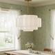 Vintage Milk Glass Pendant Lights, 15.7 White Pleated Glass Chandelier, Semi