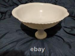 Vintage Milk Glass Punch Bowl Set Nos Early American 14 Pc. Concord