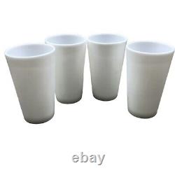 Vintage Milk Glass Tumblers Glasses Set of 4 EUC White