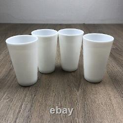 Vintage Milk Glass Tumblers Glasses Set of 4 EUC White