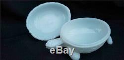 Vintage Milk Glass Turtle Dish With Lid and Snail Handle Portieux Vallerysthal