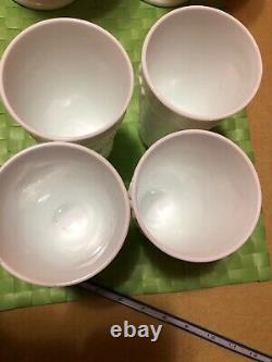 Vintage Milk Glass Vase Grapes & Leafs Design Heavy. Lot Of 6