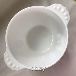 Vintage Milk Glass White Hobnail Covered Cookie Jar or Ice Bucket 8.5 Tall