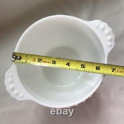 Vintage Milk Glass White Hobnail Covered Cookie Jar or Ice Bucket 8.5 Tall