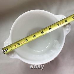 Vintage Milk Glass White Hobnail Covered Cookie Jar or Ice Bucket 8.5 Tall