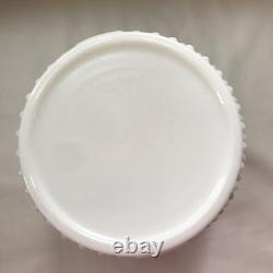 Vintage Milk Glass White Hobnail Covered Cookie Jar or Ice Bucket 8.5 Tall