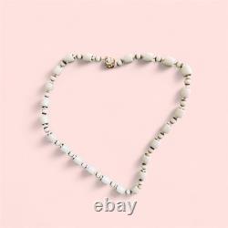 Vintage Miriam Haskell White Milk Glass Beaded Necklace-Rare Find