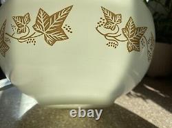 Vintage PYREX 4 Piece Sandalwood Ivy Leaf Nesting Cinderella Mixing Bowl Set