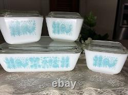 Vintage PYREX Amish BUTTERPRINT 10 Piece COMPLETE Set With Lids And Butter Dish