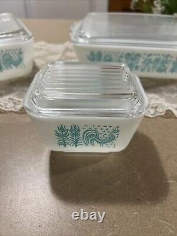 Vintage PYREX Amish BUTTERPRINT 10 Piece COMPLETE Set With Lids And Butter Dish