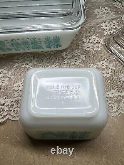 Vintage PYREX Amish BUTTERPRINT 10 Piece COMPLETE Set With Lids And Butter Dish