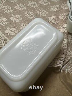 Vintage PYREX Amish BUTTERPRINT 10 Piece COMPLETE Set With Lids And Butter Dish