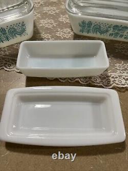 Vintage PYREX Amish BUTTERPRINT 10 Piece COMPLETE Set With Lids And Butter Dish