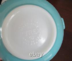 Vintage PYREX Amish Butterprint Cinderella Mixing Bowls Turquoise/White Set of 3