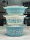 Vintage Pyrex Amish Butterprint Turquoise Casserole Dishes W Lids 6pc Set