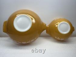 Vintage PYREX BUTTERFLY GOLD Cinderella Nesting Bowls (441-444)