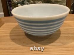 Vintage PYREX Blue & White Stripe NESTING BOWL 403 2 1/2 QT Mid Century Style