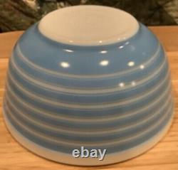 Vintage PYREX Blue & White Stripe NESTING BOWL 403 2 1/2 QT Mid Century Style