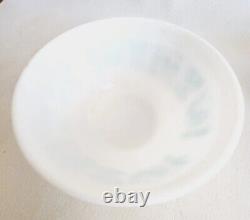 Vintage PYREX Butterprint Amish Nesting Bowls 401 / 402 Set 2 White & Turquoise