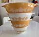 Vintage Pyrex Cinderella Mixing Bowls Butterfly Gold 441 442 443 444 Set 1970s