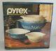 Vintage Pyrex Colonial Mist Blue Nesting Mixing Bowl 441/442/443/444 New In Box