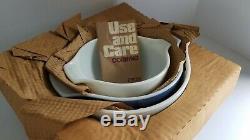 Vintage PYREX Colonial Mist Blue Nesting Mixing Bowl 441/442/443/444 New In Box