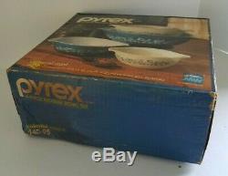 Vintage PYREX Colonial Mist Blue Nesting Mixing Bowl 441/442/443/444 New In Box