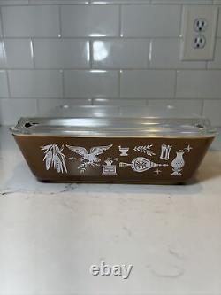 Vintage PYREX EARLY AMERICAN Refrigerator Dish 501-503 with501-503 Lids