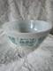 Vintage Pyrex Mixing Bowl #404 Amish Butterprint Turquoise On White 4 Quart