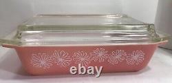 Vintage PYREX Pink Daisy 2 Qt 575-B 21 Casserole Dish with Lid