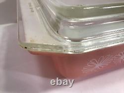 Vintage PYREX Pink Daisy 2 Qt 575-B 21 Casserole Dish with Lid