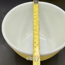 Vintage Pair Yellow Stripe Pyrex Mixing Bowls 1.5pt With 1 Lid Milk Glass