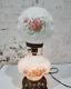 Vintage Phoenix Lamp Cabbage Style White Milk Glass Withflowers Model 906