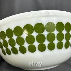 Vintage Pyrex 404 Green Dot (Green Dots) Bowl 4 Quart White Milk Glass USA