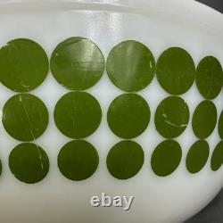 Vintage Pyrex 404 Green Dot (Green Dots) Bowl 4 Quart White Milk Glass USA