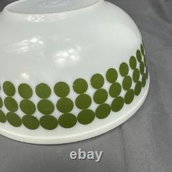 Vintage Pyrex 404 Green Dot (Green Dots) Bowl 4 Quart White Milk Glass USA