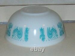 Vintage Pyrex 404 Turquoise Amish Butterprint Round 4 Qt. Nesting Mixing Bowl